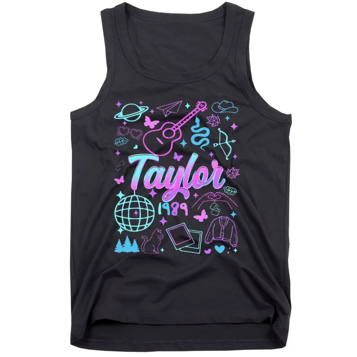 Groovy 80S Taylor First Name Personalized Birthday Girl Gift Tank Top