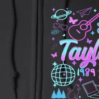 Groovy 80S Taylor First Name Personalized Birthday Girl Gift Full Zip Hoodie