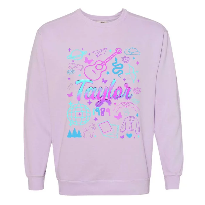 Groovy 80S Taylor First Name Personalized Birthday Girl Gift Garment-Dyed Sweatshirt