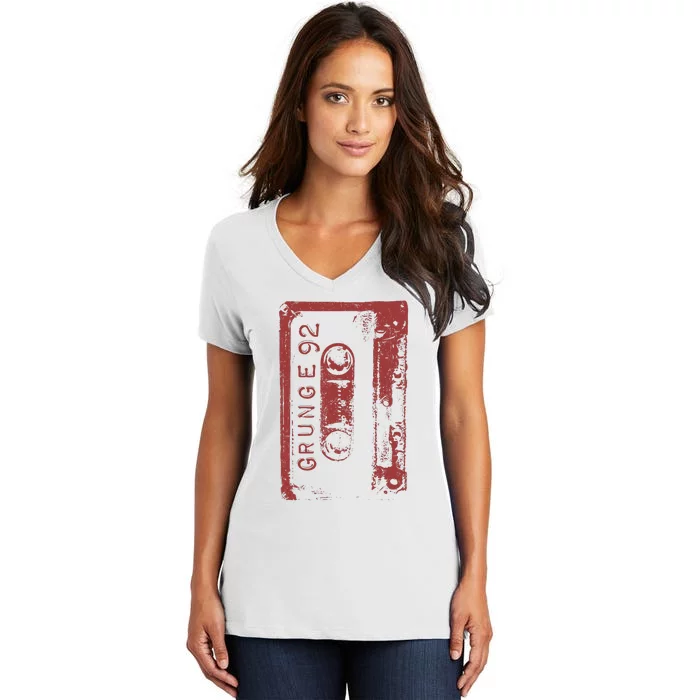 Grunge 90S Vintage Concert Mixtape Retro Women's V-Neck T-Shirt