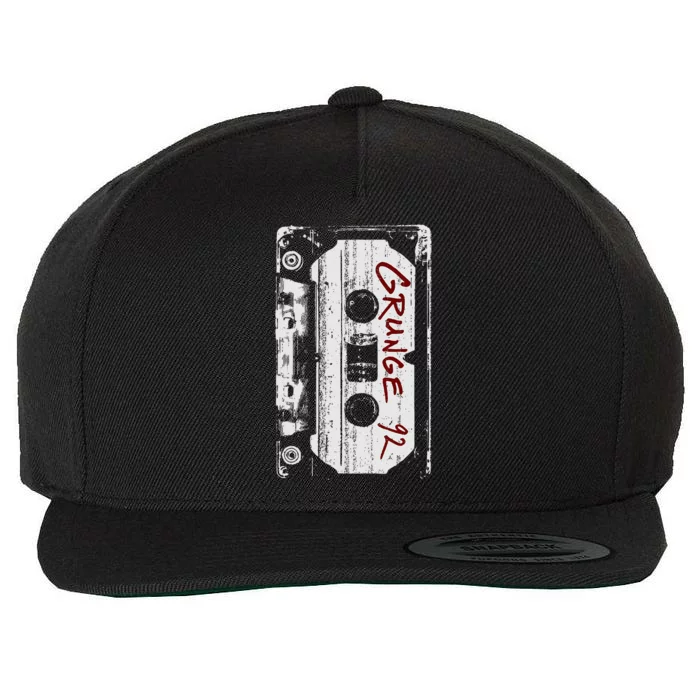 Grunge 90S Vintage Concert Mixtape Retro Wool Snapback Cap