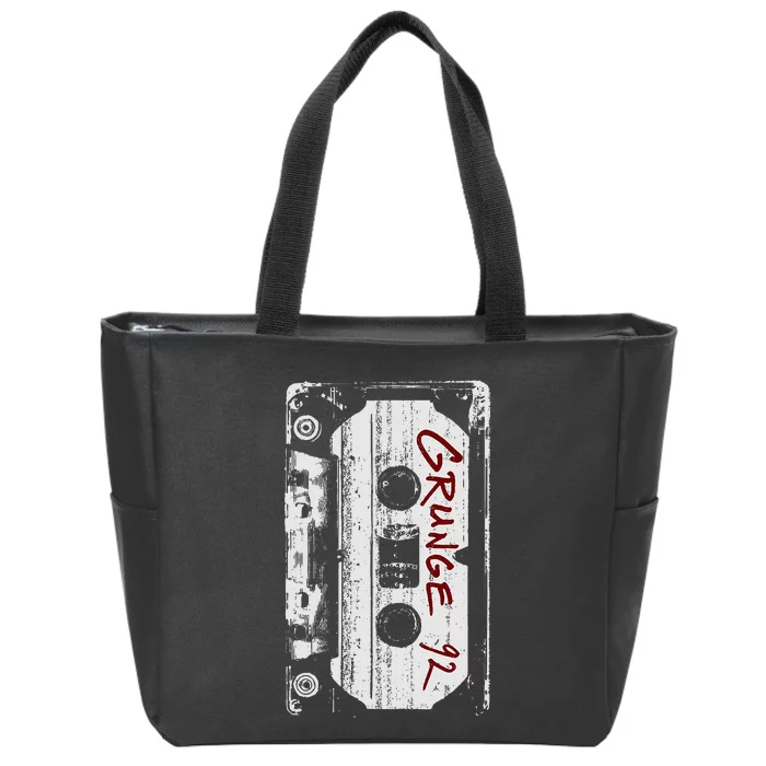 Grunge 90S Vintage Concert Mixtape Retro Zip Tote Bag