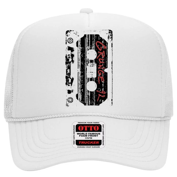 Grunge 90S Vintage Concert Mixtape Retro High Crown Mesh Trucker Hat