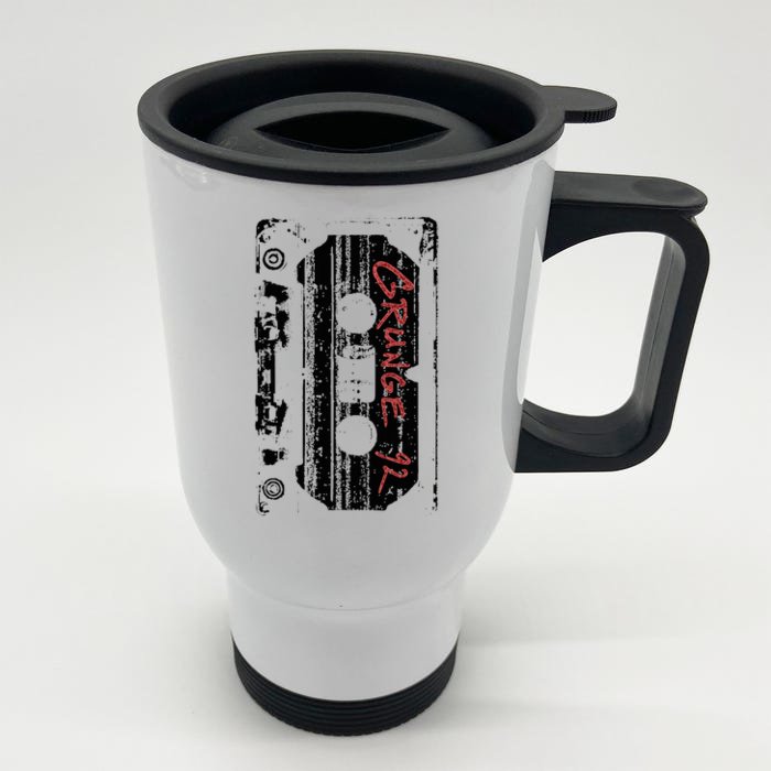 Grunge 90S Vintage Concert Mixtape Retro Front & Back Stainless Steel Travel Mug