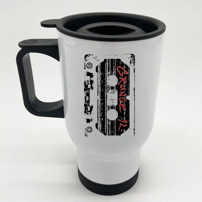 Grunge 90S Vintage Concert Mixtape Retro Front & Back Stainless Steel Travel Mug