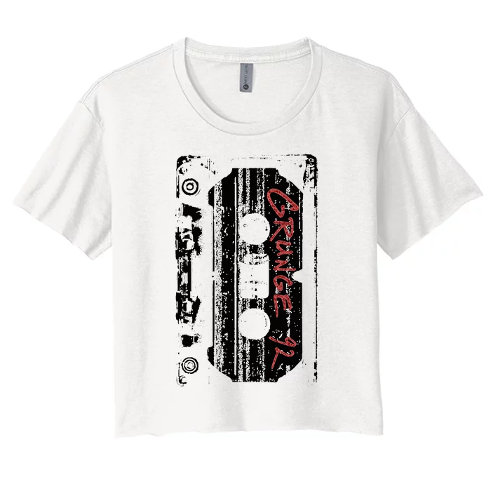 Grunge 90S Vintage Concert Mixtape Retro Women's Crop Top Tee