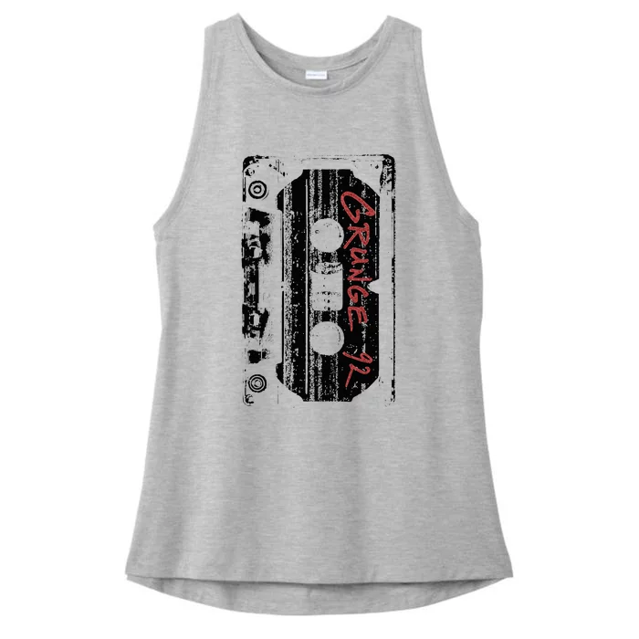 Grunge 90S Vintage Concert Mixtape Retro Ladies Tri-Blend Wicking Tank