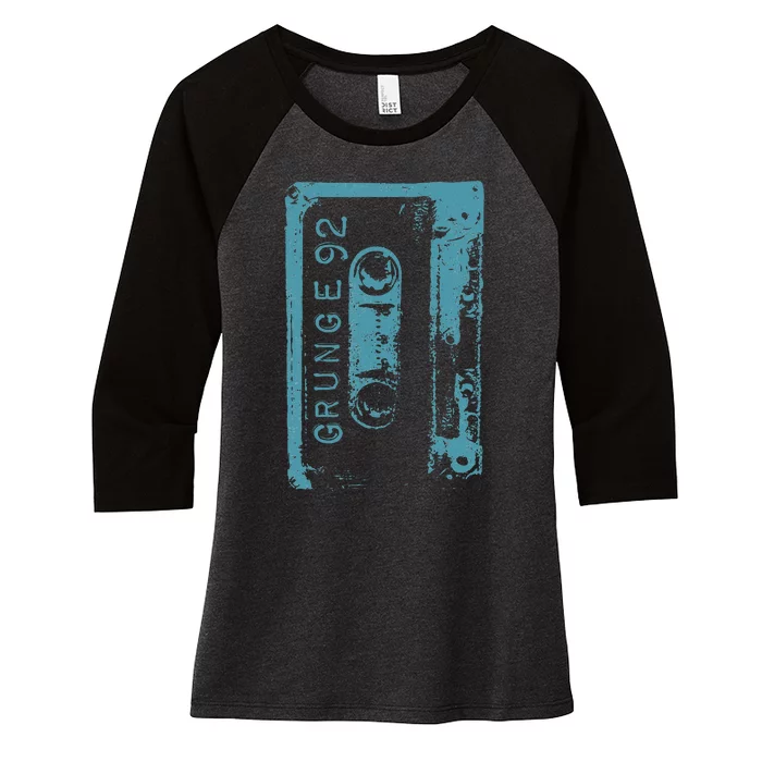 Grunge 90S Vintage Concert Mixtape Retro Women's Tri-Blend 3/4-Sleeve Raglan Shirt