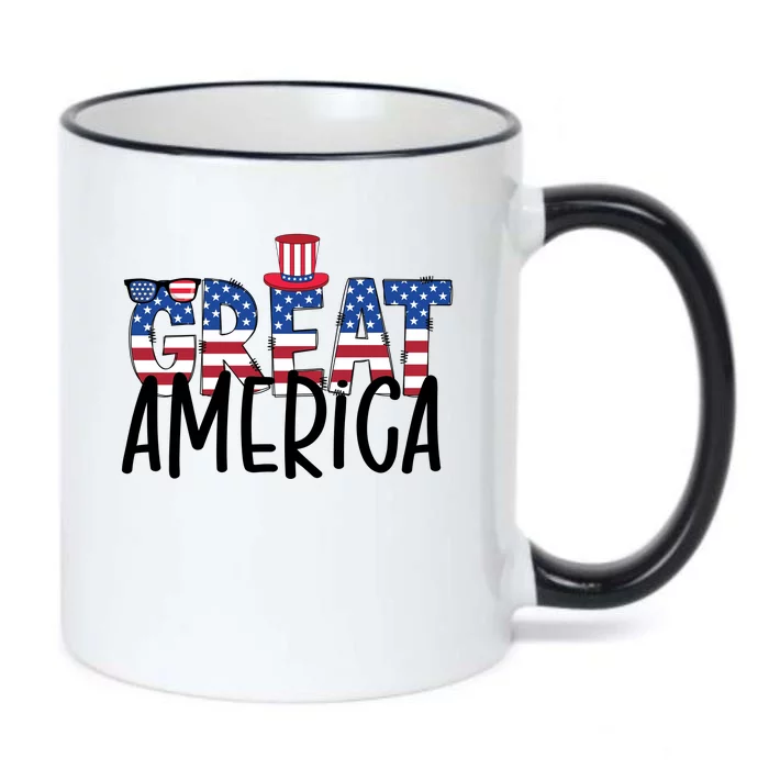 Great America 4th Of July Festive Usa Black Color Changing Mug