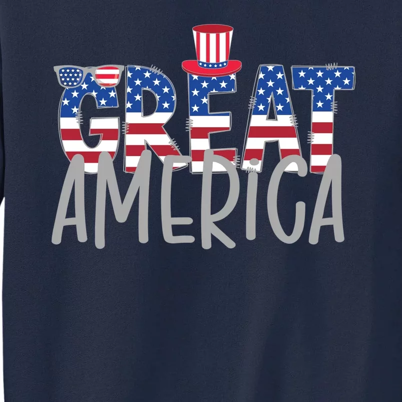 Great America 4th Of July Festive Usa Tall Sweatshirt