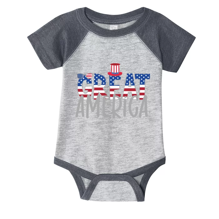 Great America 4th Of July Festive Usa Infant Baby Jersey Bodysuit