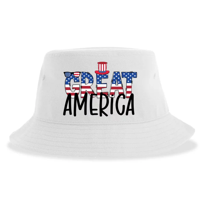 Great America 4th Of July Festive Usa Sustainable Bucket Hat