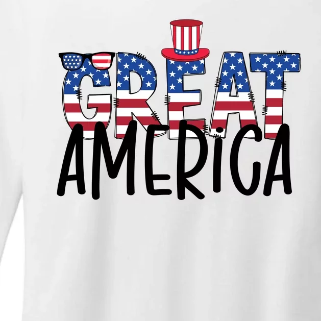 Great America 4th Of July Festive Usa Womens CVC Long Sleeve Shirt