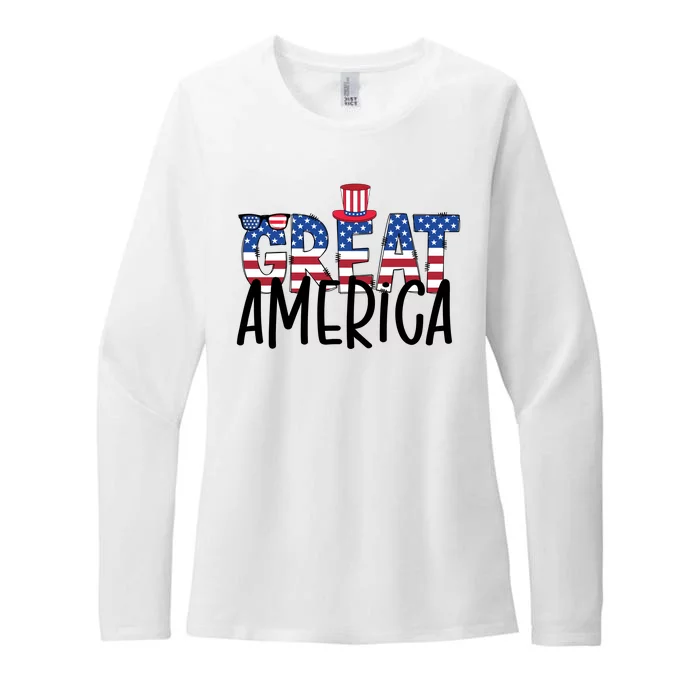 Great America 4th Of July Festive Usa Womens CVC Long Sleeve Shirt