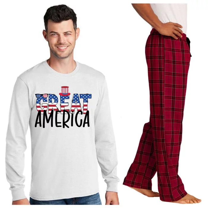 Great America 4th Of July Festive Usa Long Sleeve Pajama Set