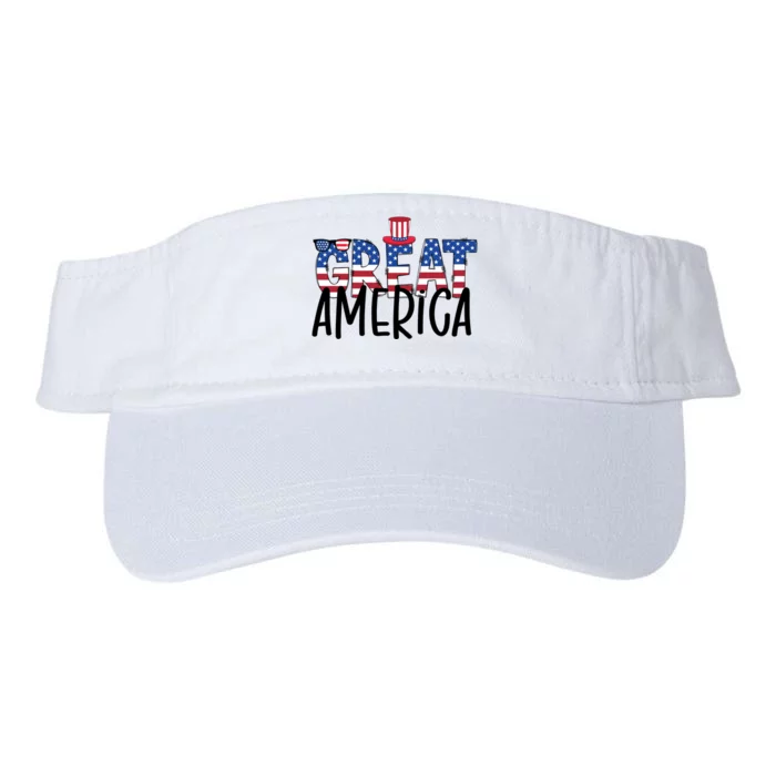 Great America 4th Of July Festive Usa Valucap Bio-Washed Visor