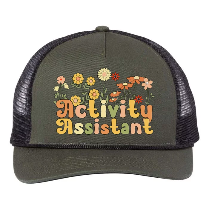 Groovy Activity Assistant Flowers Retro Rope Trucker Hat Cap