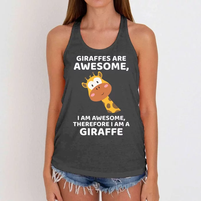 Giraffes Are Awesome I Am Awesome Therefore I Am A Giraffe Women's Knotted Racerback Tank