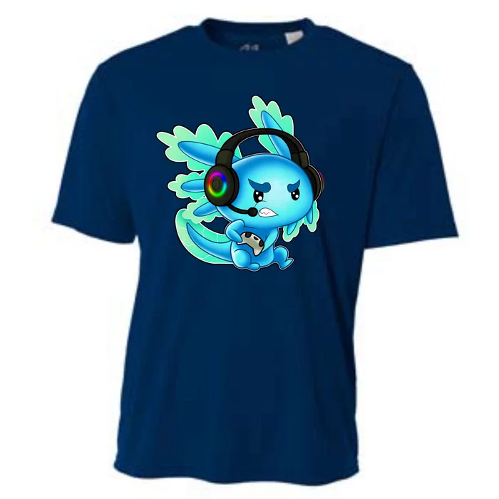 Gaming Axolotl Ambystoma Mexicanum Mexican Walking Fish Cooling Performance Crew T-Shirt