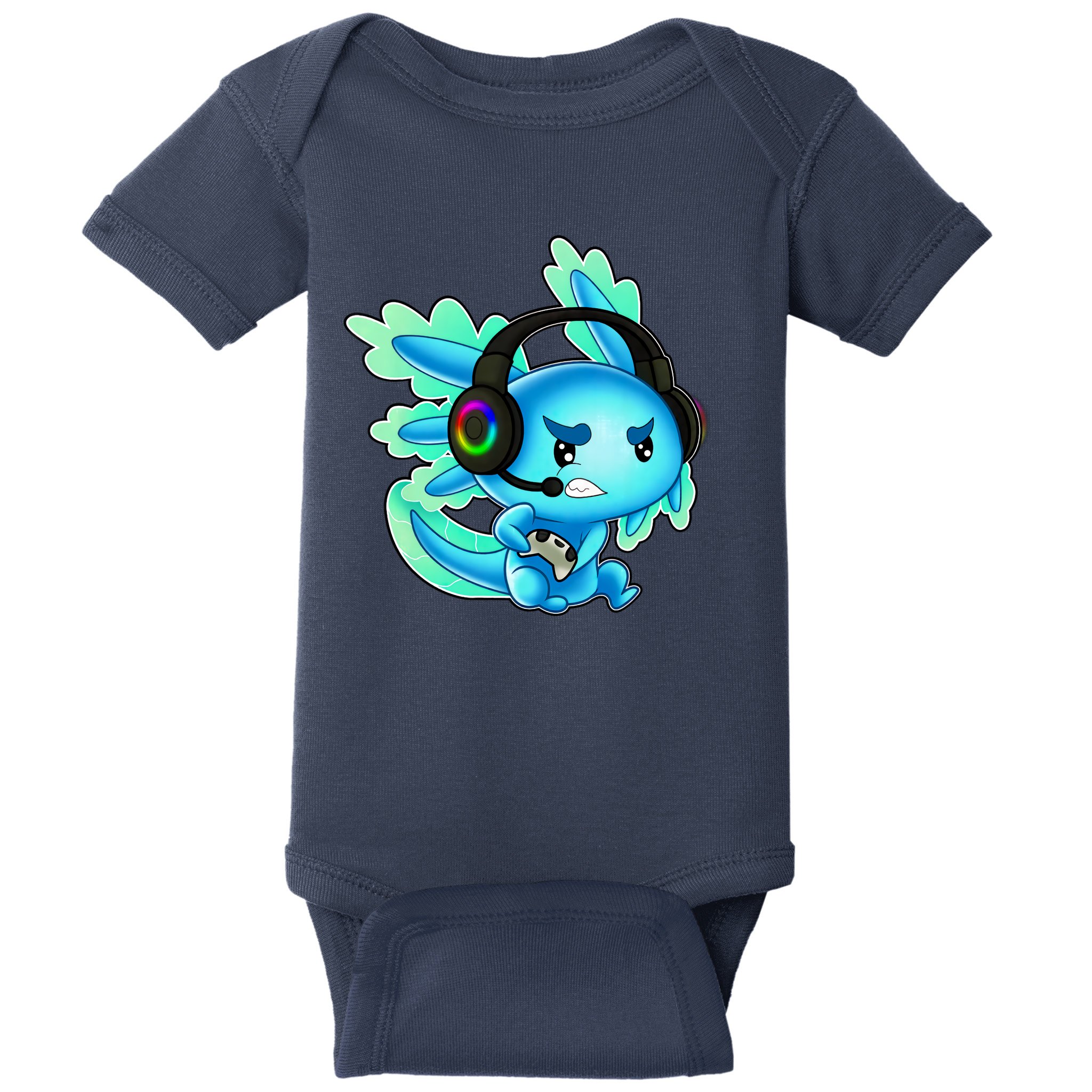 Gaming Axolotl Ambystoma Mexicanum Mexican Walking Fish Baby Bodysuit Teeshirtpalace