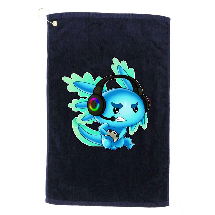 Gaming Axolotl Ambystoma Mexicanum Mexican Walking Fish Platinum Collection Golf Towel