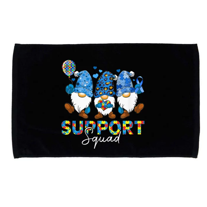 Gnomes Autism Awareness Support Squad Blue Ribbon Microfiber Hand Towel