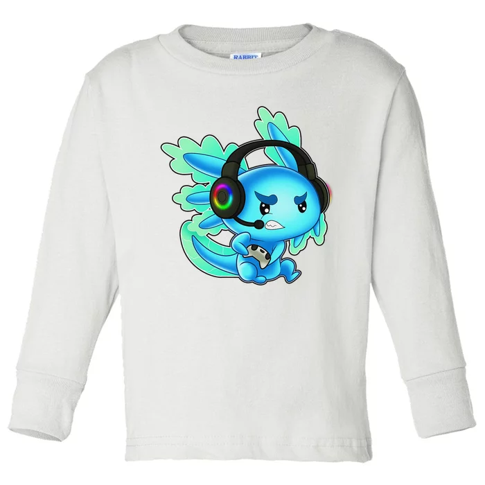 Gaming Axolotl Ambystoma Mexicanum Mexican Walking Fish Toddler Long Sleeve Shirt