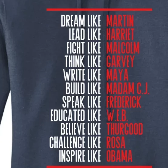 Greatest African American Leaders Black History Month Attire Gift Women's Pullover Hoodie