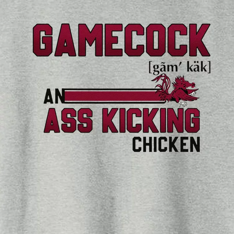 Gamecock An Ass Kicking Chicken Funny Saying Gift Women's Crop Top Tee