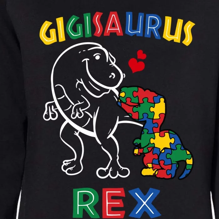 Gigisaurus Autism Awareness Mimi Dinosaur Grandmother Gigi Gift Womens California Wash Sweatshirt