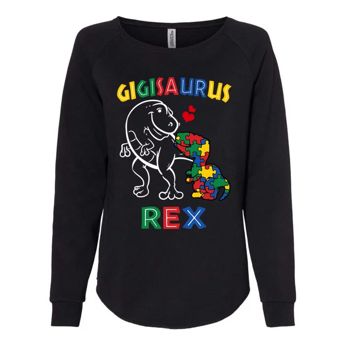 Gigisaurus Autism Awareness Mimi Dinosaur Grandmother Gigi Gift Womens California Wash Sweatshirt