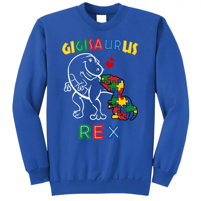 Gigisaurus Autism Awareness Mimi Dinosaur Grandmother Gigi Gift Sweatshirt