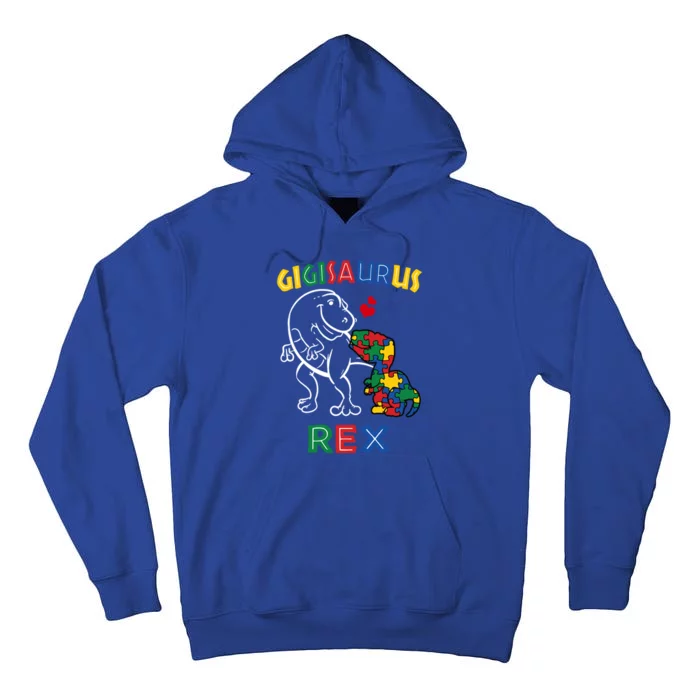 Gigisaurus Autism Awareness Mimi Dinosaur Grandmother Gigi Gift Tall Hoodie