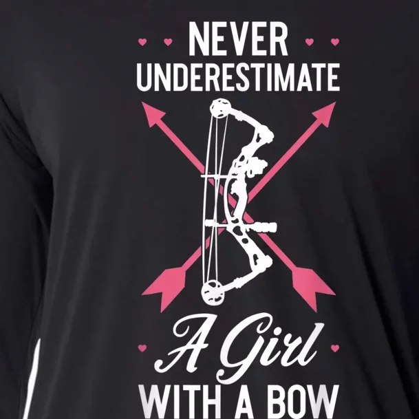 Girl Archer Archery Bowwomen Bow Bowhunter Toxophilite Arrow Cooling Performance Long Sleeve Crew