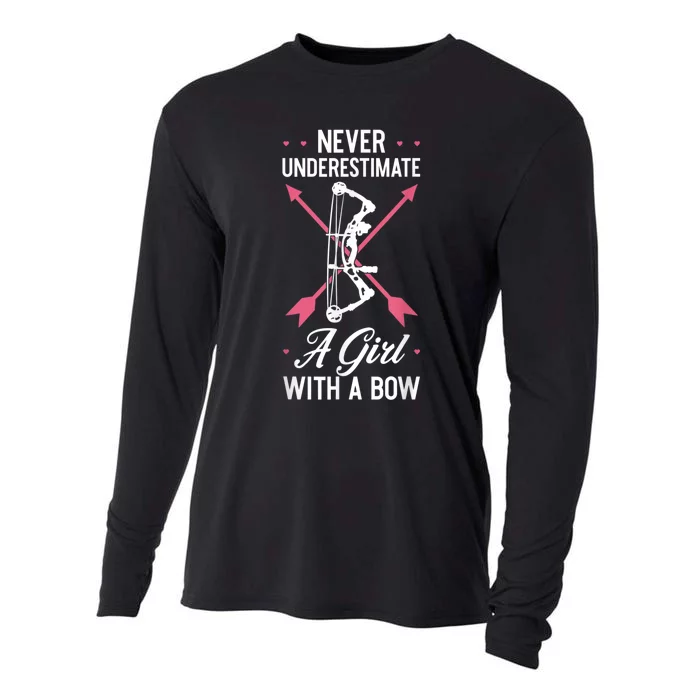 Girl Archer Archery Bowwomen Bow Bowhunter Toxophilite Arrow Cooling Performance Long Sleeve Crew