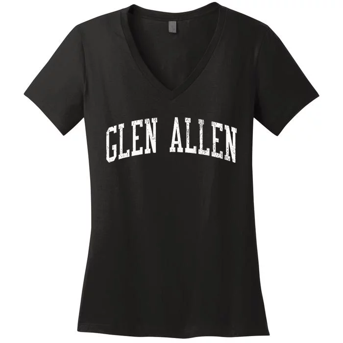 Glen Allen Al Vintage Athletic Sports Js02 Women's V-Neck T-Shirt