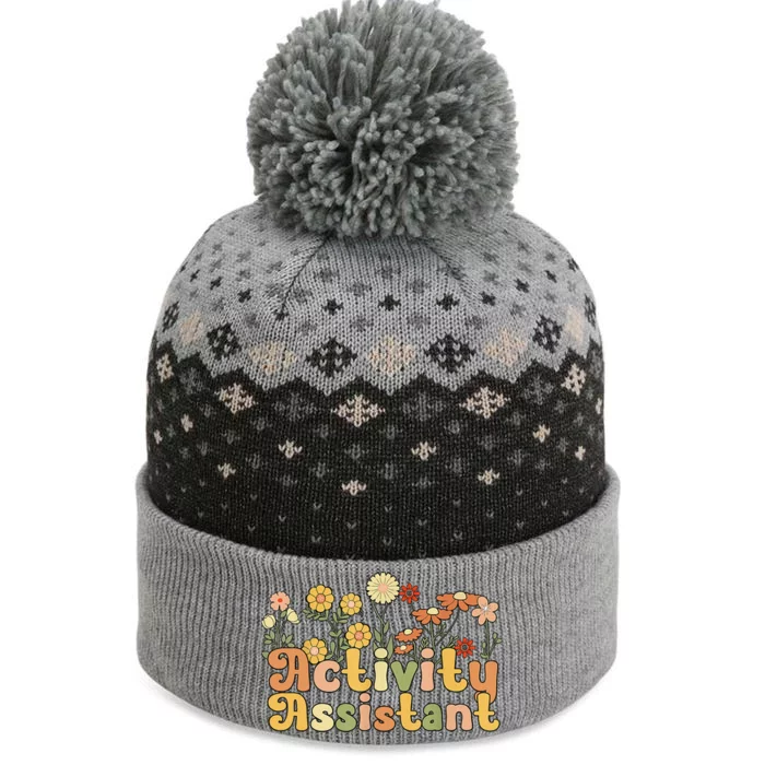 Groovy Activity Assistant Flowers The Baniff Cuffed Pom Beanie