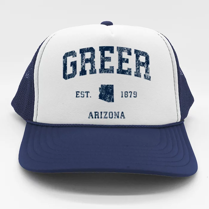 Greer Arizona Az Vintage Athletic Sports Design Trucker Hat