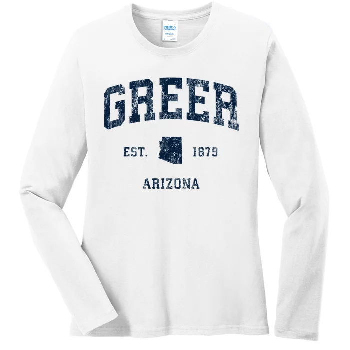 Greer Arizona Az Vintage Athletic Sports Design Ladies Long Sleeve Shirt