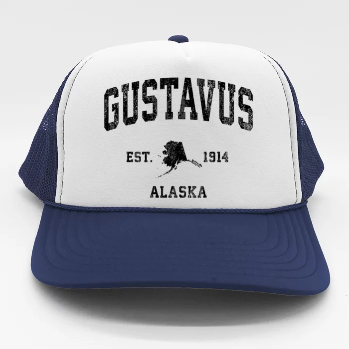 Gustavus Alaska Ak Vintage Established Athletic Sports Design Trucker Hat