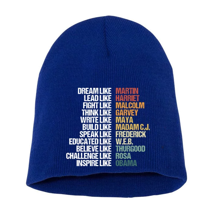 Greatest African American Leaders Black History Month Attire Cool Gift Short Acrylic Beanie