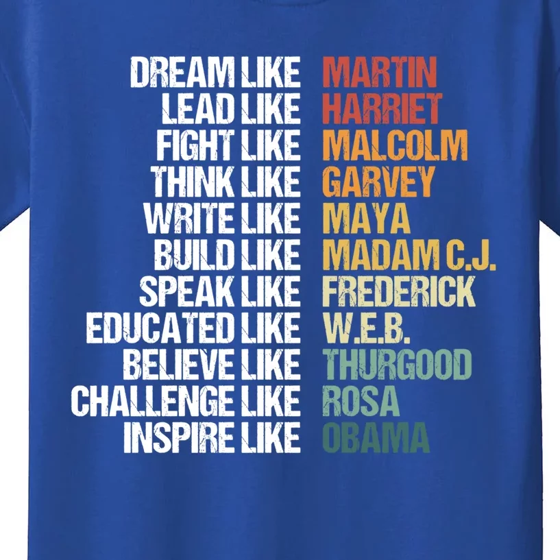 Greatest African American Leaders Black History Month Attire Cool Gift Kids T-Shirt