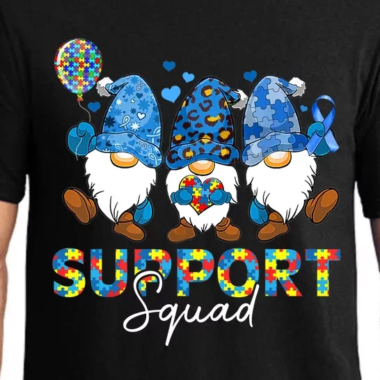 Gnomes Autism Awareness Support Squad Blue Ribbon Pajama Set