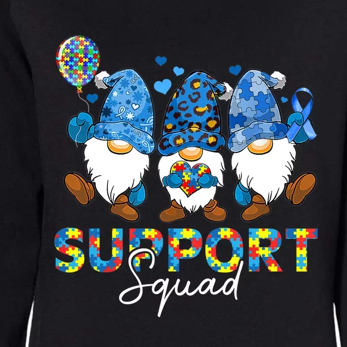 Gnomes Autism Awareness Support Squad Blue Ribbon Womens California Wash Sweatshirt