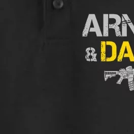 Guns Armed And Dadly Funny Deadly Father Dry Zone Grid Performance Polo