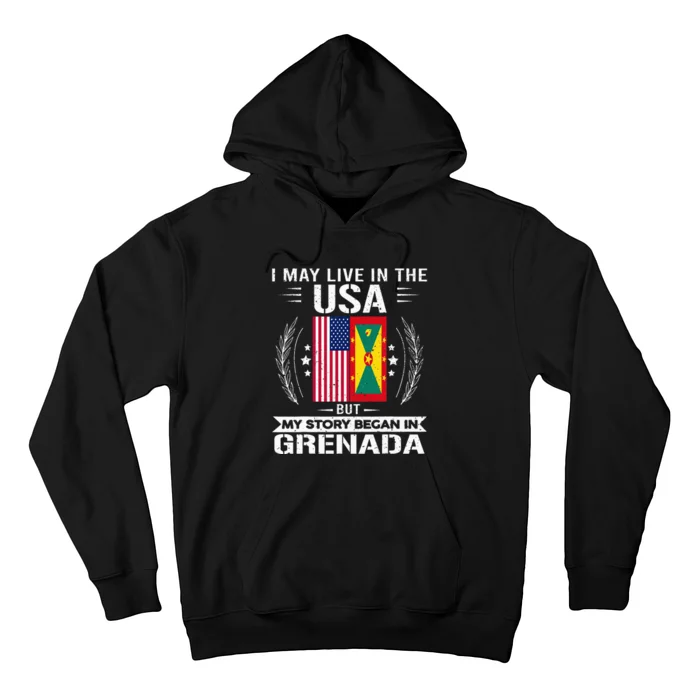 Grenada American And Grenada Flags Proud Grenada Hoodie