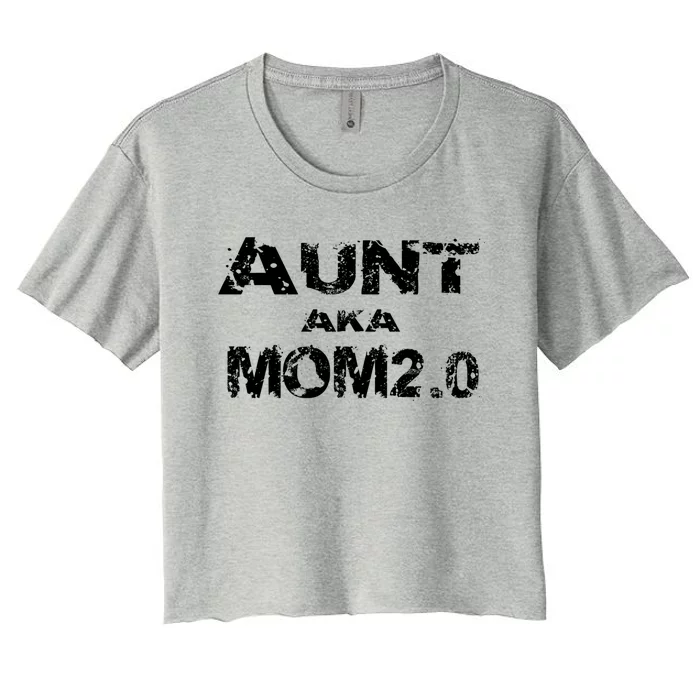 Great Aunt Aka Fun Mom Grand Aunt Favorite Sayings Pun Cute Gift Women's Crop Top Tee