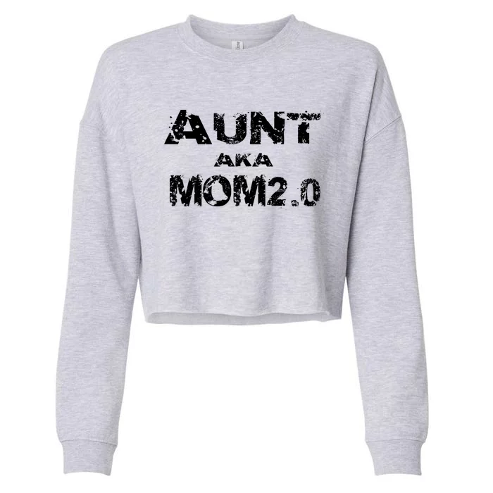 Great Aunt Aka Fun Mom Grand Aunt Favorite Sayings Pun Cute Gift Cropped Pullover Crew