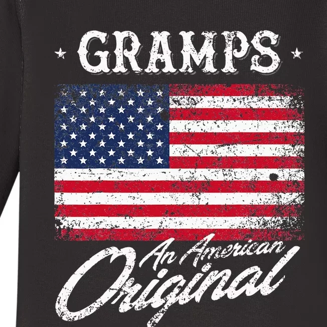 Gramps An American Original Patriotic 4th Of July Baby Long Sleeve Bodysuit