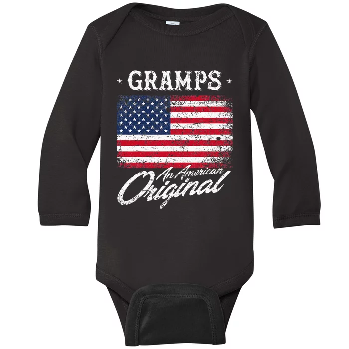 Gramps An American Original Patriotic 4th Of July Baby Long Sleeve Bodysuit